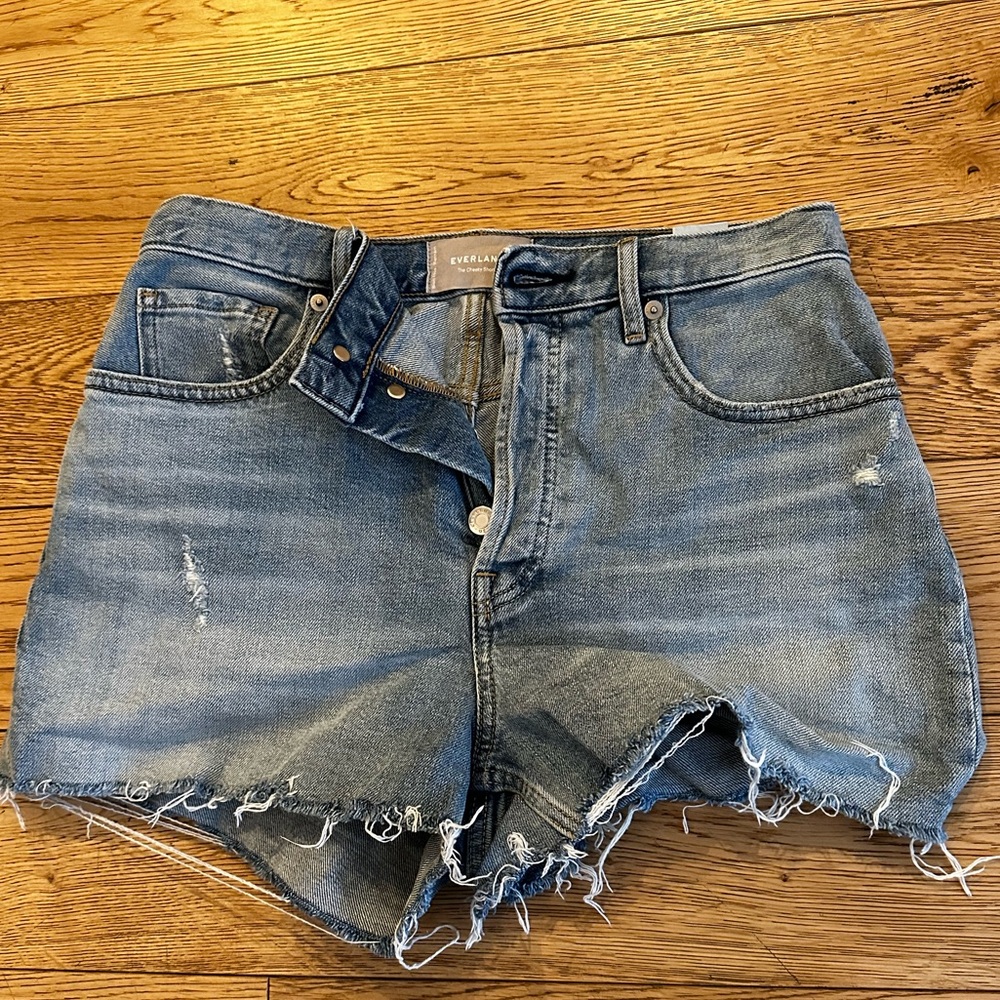 Everlane Cheeky Denim Short size 27 light blue wash